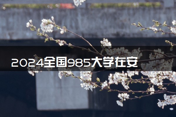 2024全国985大学在安徽招生计划及录取分数线