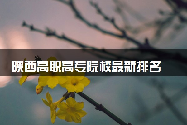 陕西高职高专院校最新排名