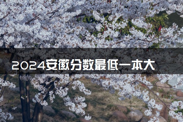 2024安徽分数最低一本大学有哪些 院校名单及分数线