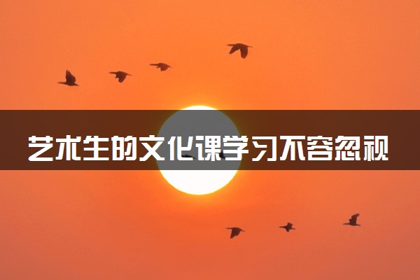 艺术生的文化课学习不容忽视