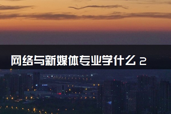 网络与新媒体专业学什么 2024就业方向有哪些