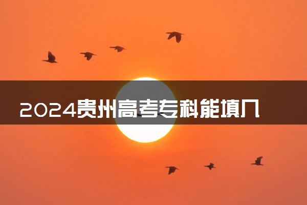 2024贵州高考专科能填几个志愿 可以报几个学校和专业