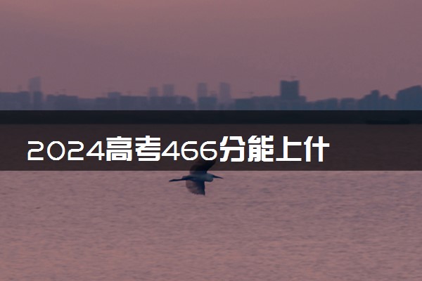 2024高考466分能上什么学校 可以报的院校推荐