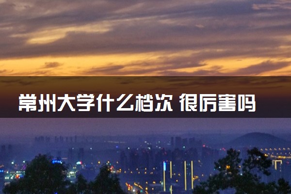 常州大学什么档次 很厉害吗