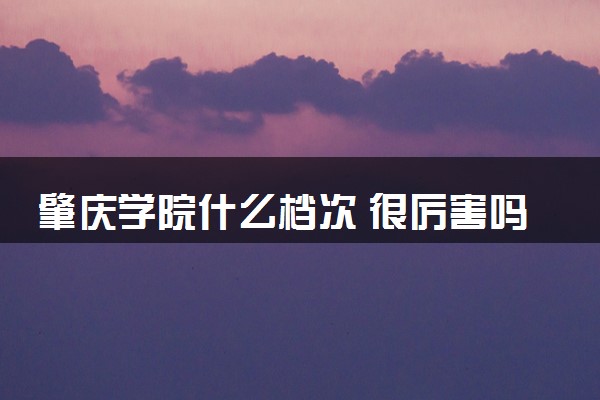 肇庆学院什么档次 很厉害吗
