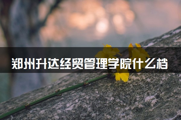 郑州升达经贸管理学院什么档次 很厉害吗