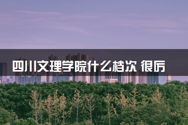四川文理学院什么档次 很厉害吗