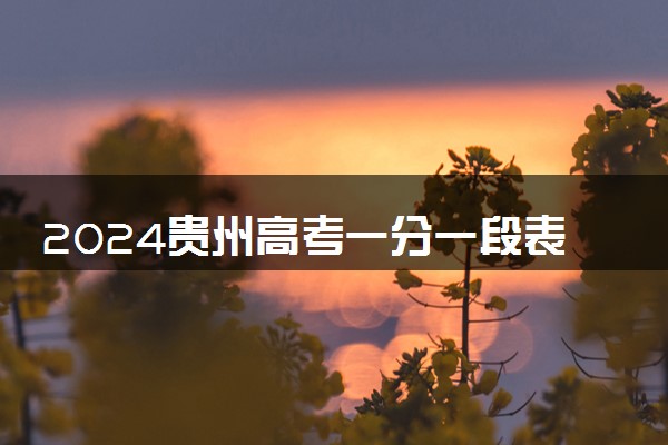 2024贵州高考一分一段表公布 分数位次对照表最新（物理+历史）