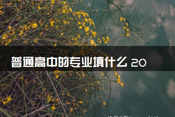 普通高中的专业填什么 2024如何填写