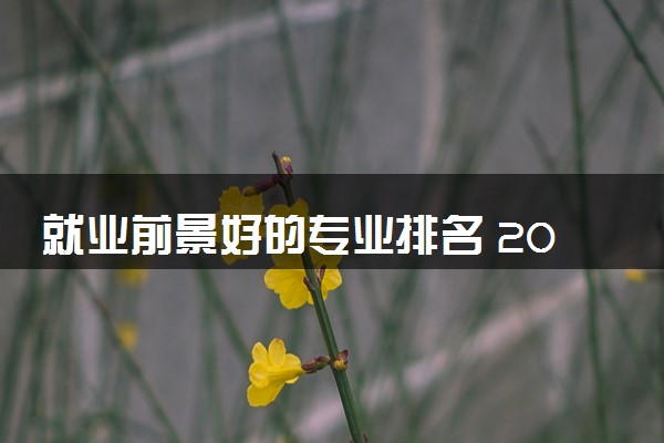 就业前景好的专业排名 2024哪些专业有发展