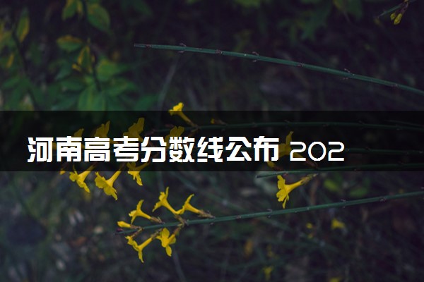 河南高考分数线公布 2024各批次最低录取分是多少