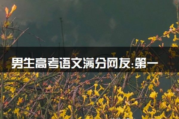 男生高考语文满分网友:第一次听说 作文一分没扣