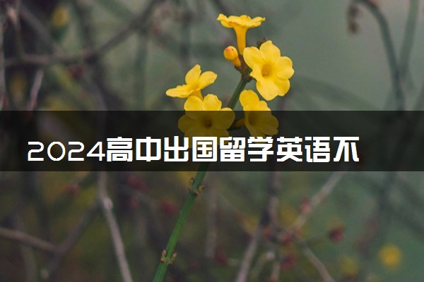 2024高中出国留学英语不好可以吗 要考什么级别