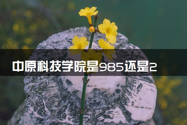 中原科技学院是985还是211 录取分数线是多少
