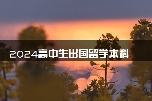 2024高中生出国留学本科可以吗 需要什么条件