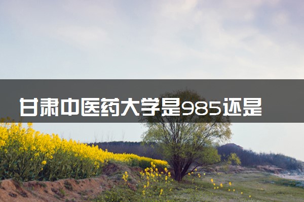 甘肃中医药大学是985还是211 录取分数线是多少