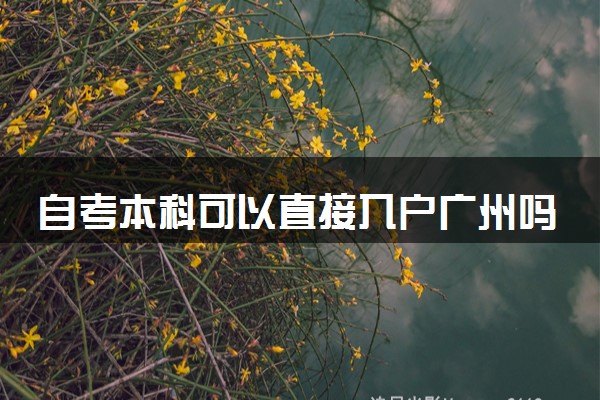 自考本科可以直接入户广州吗