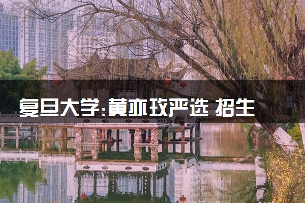 复旦大学:黄亦玫严选 招生宣传我们和玫瑰一同盛放
