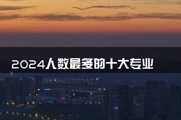 2024人数最多的十大专业 哪些专业最热门