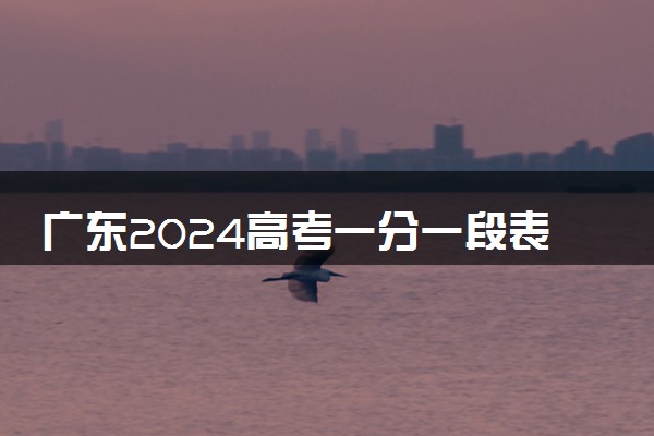 广东2024高考一分一段表公布 成绩排名【完整版】