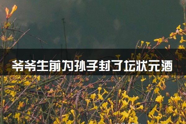 爷爷生前为孙子封了坛状元酒 成了最珍贵的遗物