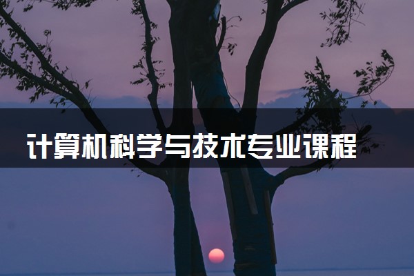计算机科学与技术专业课程 2024需要学什么