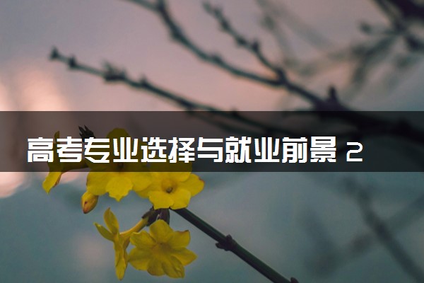 高考专业选择与就业前景 2024什么专业前景好