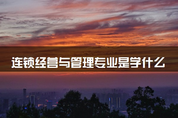 连锁经营与管理专业是学什么的 2024课程有哪些