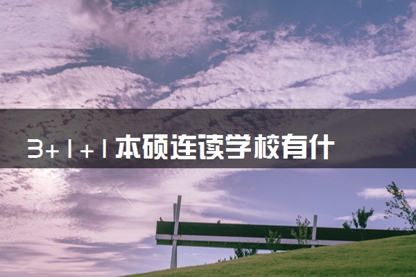 3+1+1本硕连读学校有什么 国家承认学历吗