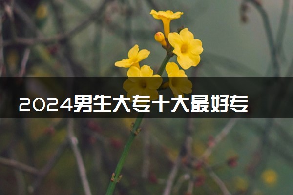 2024男生大专十大最好专业 什么专业就业率高