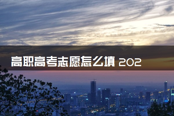 高职高考志愿怎么填 2024有哪些报考技巧
