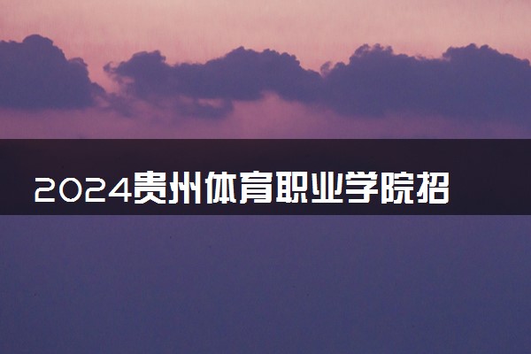 2024贵州体育职业学院招生章程 录取规则是什么