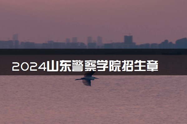 2024山东警察学院招生章程 录取规则是什么