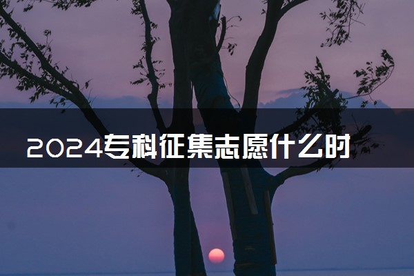 2024专科征集志愿什么时候填报 怎么填报