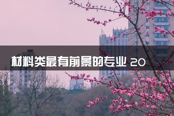 材料类最有前景的专业 2024学什么专业比较好