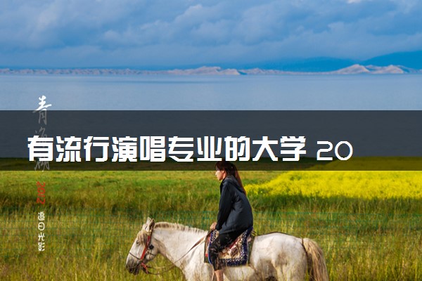 有流行演唱专业的大学 2024院校名单整理