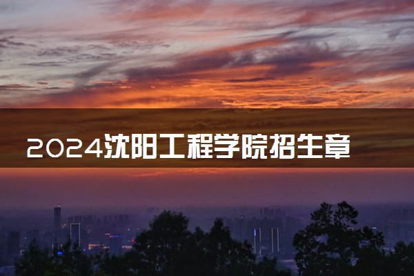 2024沈阳工程学院招生章程 录取规则是什么