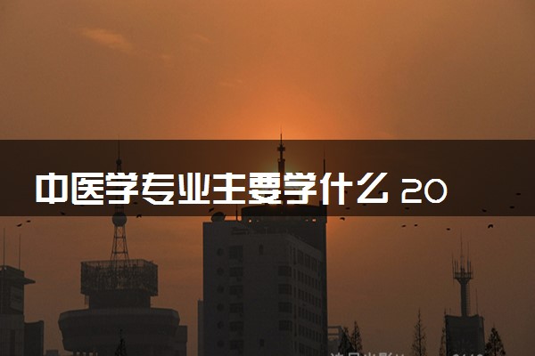 中医学专业主要学什么 2024专业前景如何