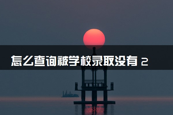 怎么查询被学校录取没有 2024等待时做什么