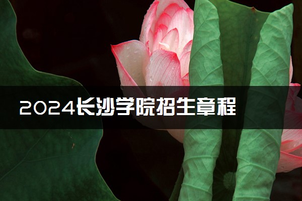 2024长沙学院招生章程 录取规则是什么
