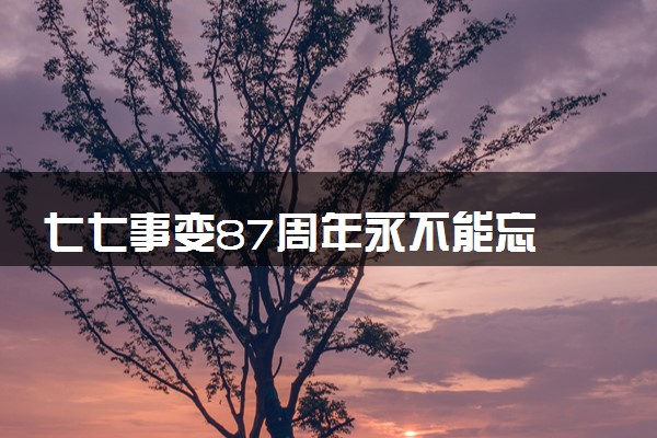 七七事变87周年永不能忘 勿忘国耻吾辈自强