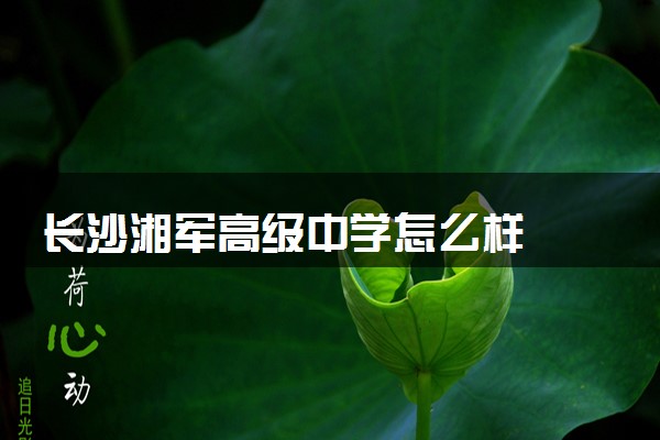 长沙湘军高级中学怎么样
