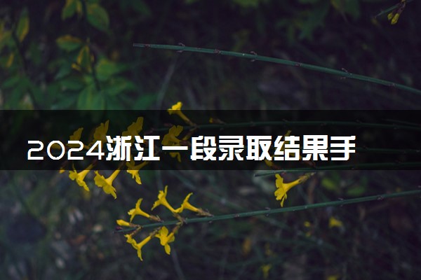 2024浙江一段录取结果手机端查询入口 具体查询步骤