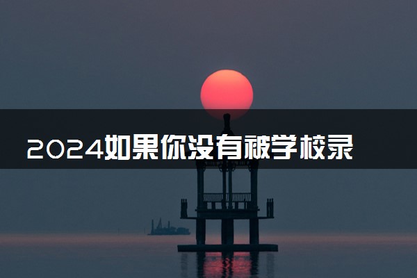 2024如果你没有被学校录取怎么办 有哪些补救方法