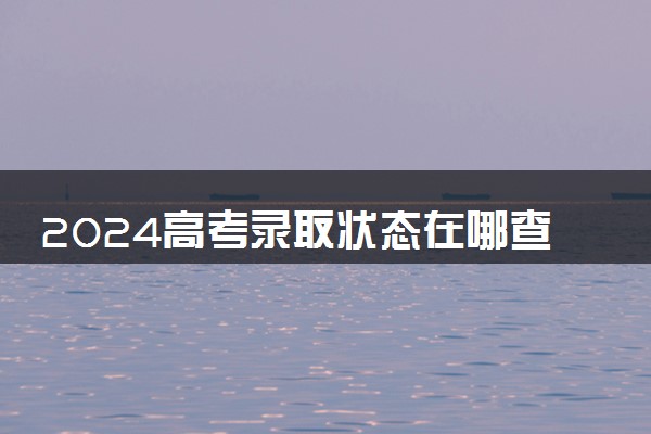 2024高考录取状态在哪查 有哪些状态