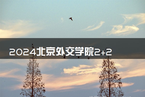 2024北京外交学院2+2专业有哪些 学费是多少