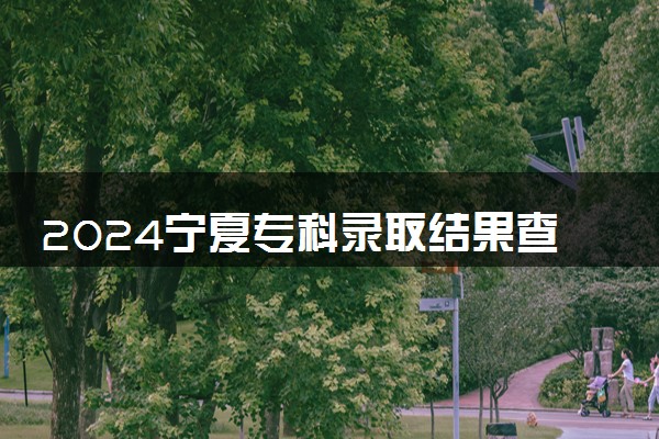 2024宁夏专科录取结果查询方法 什么时候结束录取