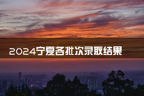 2024宁夏各批次录取结果查询方法 什么时候结束录取