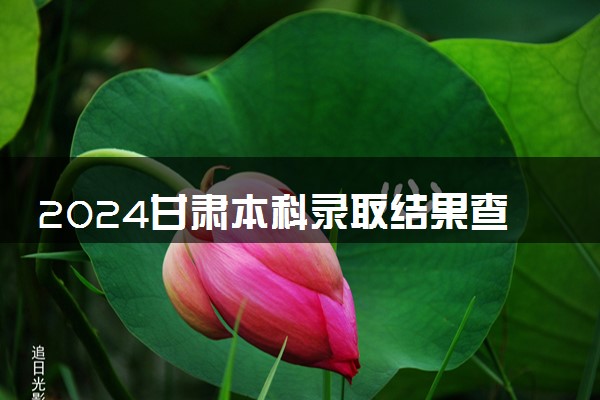 2024甘肃本科录取结果查询方法 什么时候结束录取