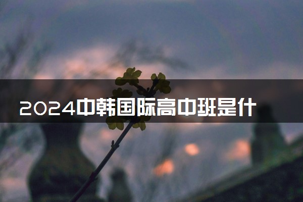 2024中韩国际高中班是什么意思 有哪些